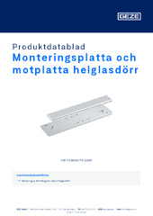 Monteringsplatta och motplatta helglasdörr Produktdatablad SV