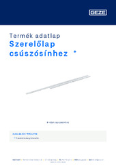 Szerelőlap csúszósínhez  * Termék adatlap HU