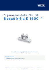 Nosač krila E 1500  * Sigurnosno-tehnički list HR