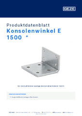 Konsolenwinkel E 1500  * Produktdatenblatt DE