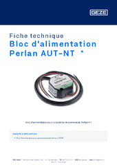 Bloc d'alimentation Perlan AUT-NT  * Fiche technique FR