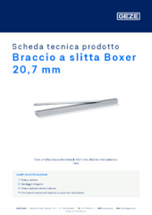 Braccio a slitta Boxer 20,7 mm Scheda tecnica prodotto IT