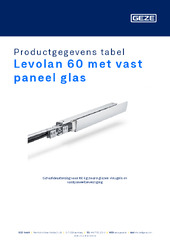 Levolan 60 met vast paneel glas Productgegevens tabel NL