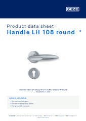 Handle LH 108 round  * Product data sheet EN