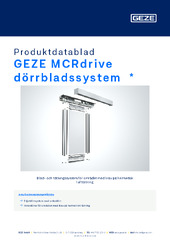 GEZE MCRdrive dörrbladssystem  * Produktdatablad SV