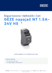 GEZE napajač NT 1.5A-24V HS  * Sigurnosno-tehnički list HR