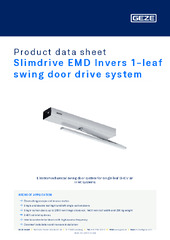 Slimdrive EMD Invers 1-leaf swing door drive system Product data sheet EN