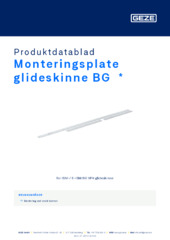 Monteringsplate glideskinne BG  * Produktdatablad NB