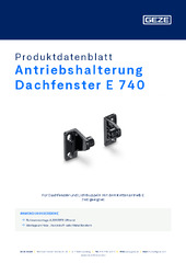 Antriebshalterung Dachfenster E 740 Produktdatenblatt DE