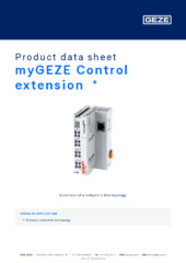 myGEZE Control extension  * Product data sheet EN