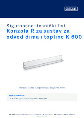Konzola R za sustav za odvod dima i topline K 600 Sigurnosno-tehnički list HR