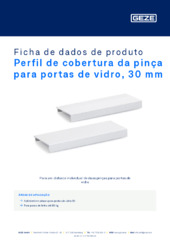 Perfil de cobertura da pinça para portas de vidro, 30 mm Ficha de dados de produto PT
