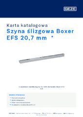Szyna ślizgowa Boxer EFS 20,7 mm  * Karta katalogowa PL