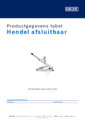 Hendel afsluitbaar Productgegevens tabel NL
