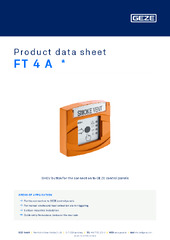 FT 4 A  * Product data sheet EN