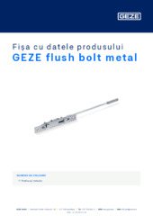 GEZE flush bolt metal Fișa cu datele produsului RO