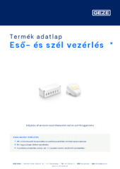 Eső- és szél vezérlés  * Termék adatlap HU