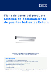 Sistema de accionamiento de puertas batientes Ecturn Ficha de datos del producto ES