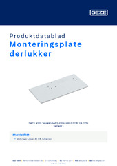 Monteringsplate dørlukker Produktdatablad NB