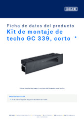 Kit de montaje de techo GC 339, corto  * Ficha de datos del producto ES