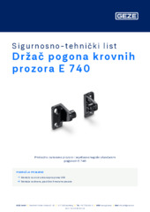 Držač pogona krovnih prozora E 740 Sigurnosno-tehnički list HR