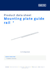 Mounting plate guide rail  * Product data sheet EN