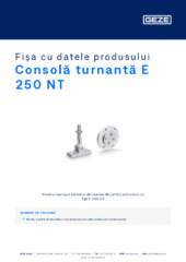 Consolă turnantă E 250 NT Fișa cu datele produsului RO