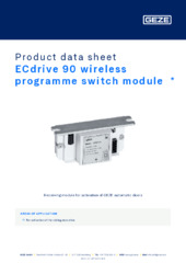 ECdrive 90 wireless programme switch module  * Product data sheet EN