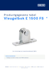 Vleugelbok E 1500 FS  * Productgegevens tabel NL