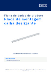 Placa de montagem calha deslizante Ficha de dados de produto PT