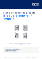 Bloqueio central F 1200  * Ficha de dados de produto PT