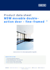 MSW movable double-action door - fine-framed  * Product data sheet EN