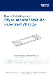 Płyta montażowa do samozamykacza Karta katalogowa PL
