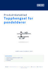 Topphengsel for pendeldører Produktdatablad NB