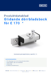 Glidande dörrbladsbock för E 170  * Produktdatablad SV