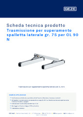 Trasmissione per superamento spalletta laterale gr. 75 per OL 90 N Scheda tecnica prodotto IT