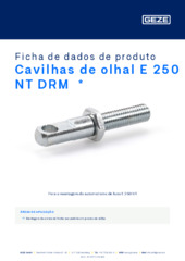 Cavilhas de olhal E 250 NT DRM  * Ficha de dados de produto PT