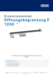 Öffnungsbegrenzung F 1200  * Produktdatenblatt DE