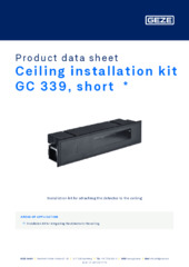 Ceiling installation kit GC 339, short  * Product data sheet EN