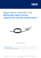 Mehanika aktiviranja regulacije slijeda zatvaranja  * Sigurnosno-tehnički list HR