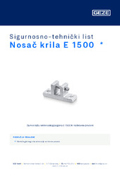 Nosač krila E 1500  * Sigurnosno-tehnički list HR