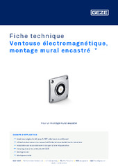 Ventouse électromagnétique, montage mural encastré  * Fiche technique FR