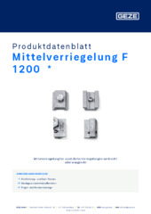 Mittelverriegelung F 1200  * Produktdatenblatt DE
