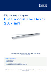 Bras à coulisse Boxer 20,7 mm Fiche technique FR
