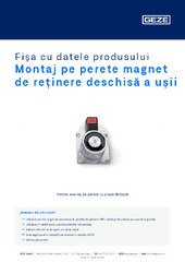 Montaj pe perete magnet de reținere deschisă a ușii Fișa cu datele produsului RO