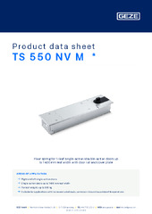 TS 550 NV M  * Product data sheet EN