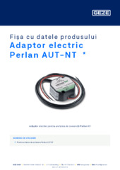 Adaptor electric Perlan AUT-NT  * Fișa cu datele produsului RO