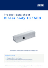 Closer body TS 1500 Product data sheet EN