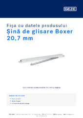 Șină de glisare Boxer 20,7 mm Fișa cu datele produsului RO