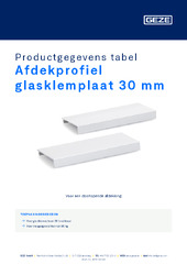 Afdekprofiel glasklemplaat 30 mm Productgegevens tabel NL